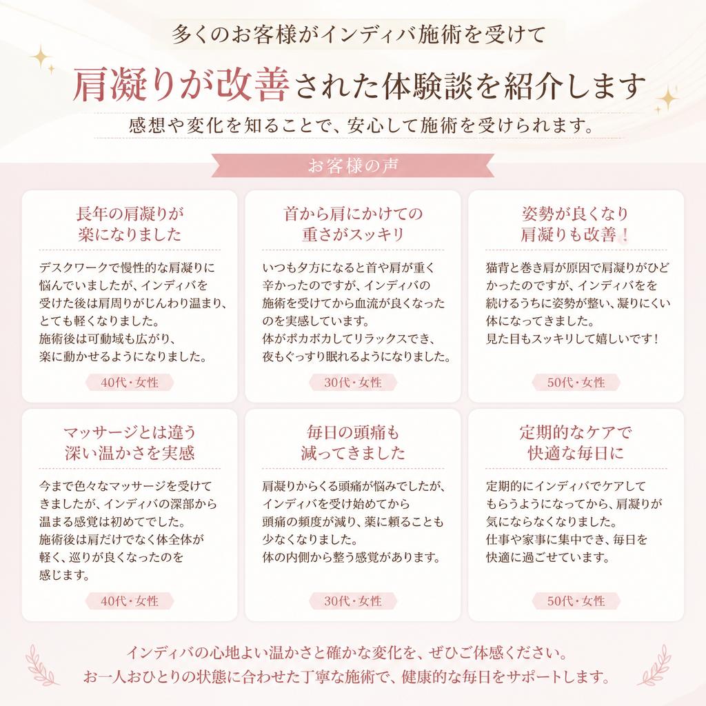 実際に施術を受けたお客様の声