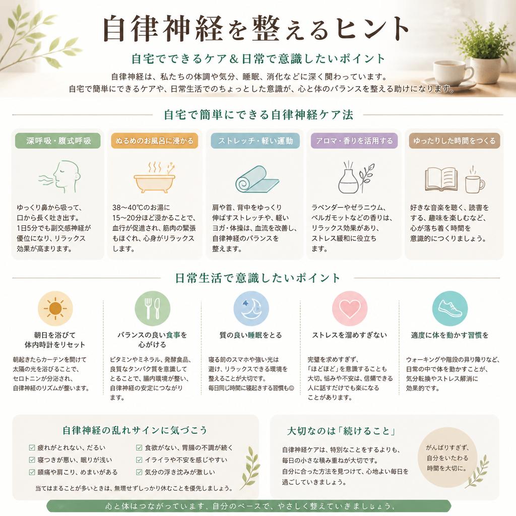 日常生活に取り入れる自律神経ケア